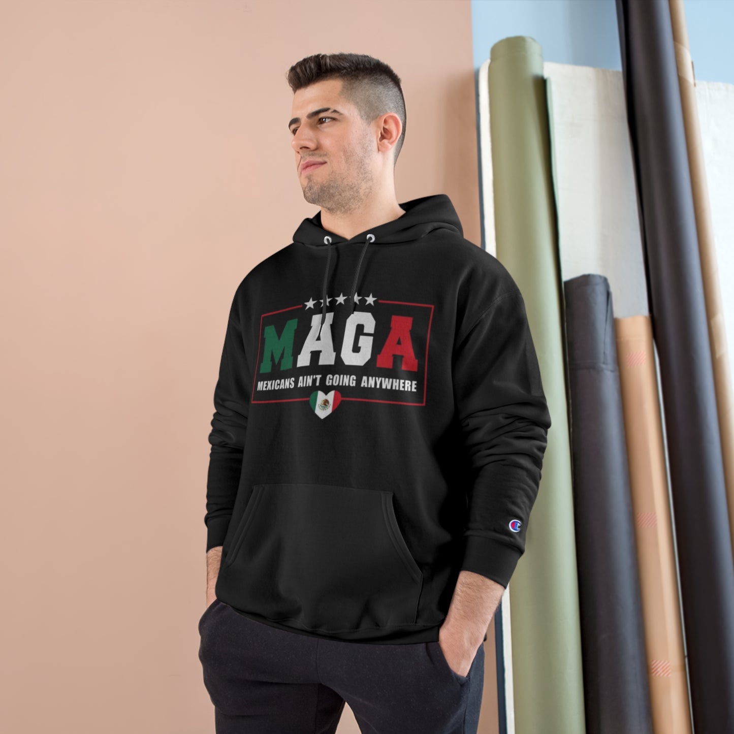 M.A.G.A hooded sweatshirt.